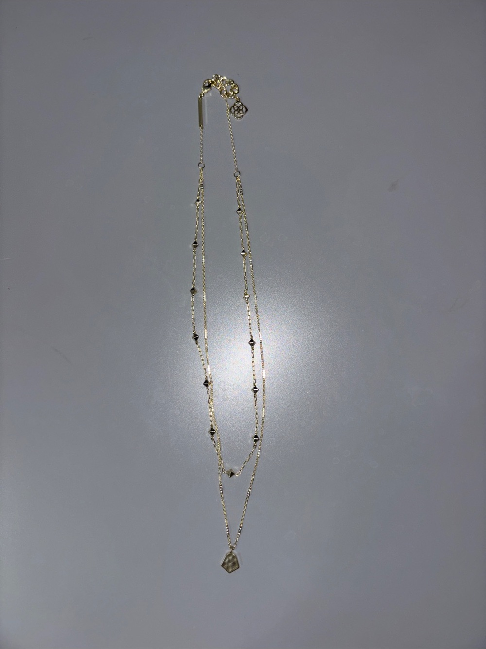 Kendra Scott Gold Layered Necklace with Geometric Pendant